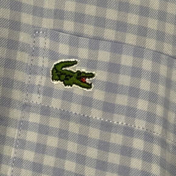 Lacoste Slim‎ Fit Men’s Gingham Button Up 46 XXL - Picture 5 of 13